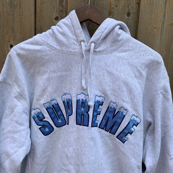 Supreme Icy Arc Hoodie Sweatshirt Ash Grey Large - Picture 1 of 6
